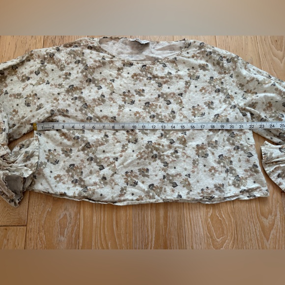 Something‎ Navy linen top pants size XL Lagenlook Earthy Old Money Boho floral - Picture 13 of 15